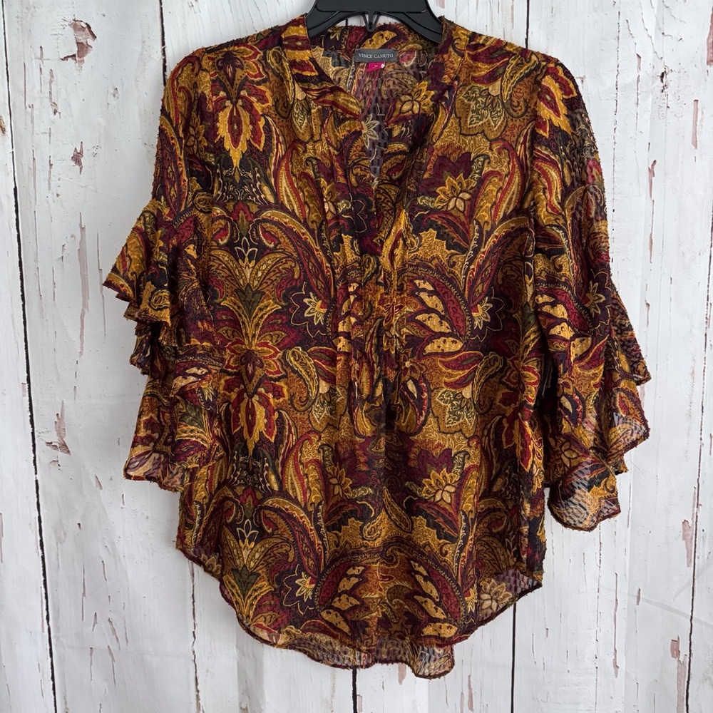 Vince Camuto Paisley Print Women's Blouse XS